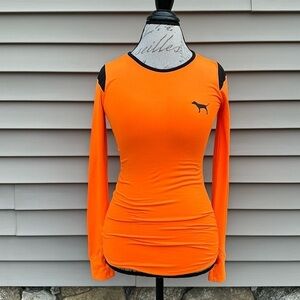 PINK Victoria’s Secret ULTIMATE Blaze Orange Buttery Soft Long Sleeve Top